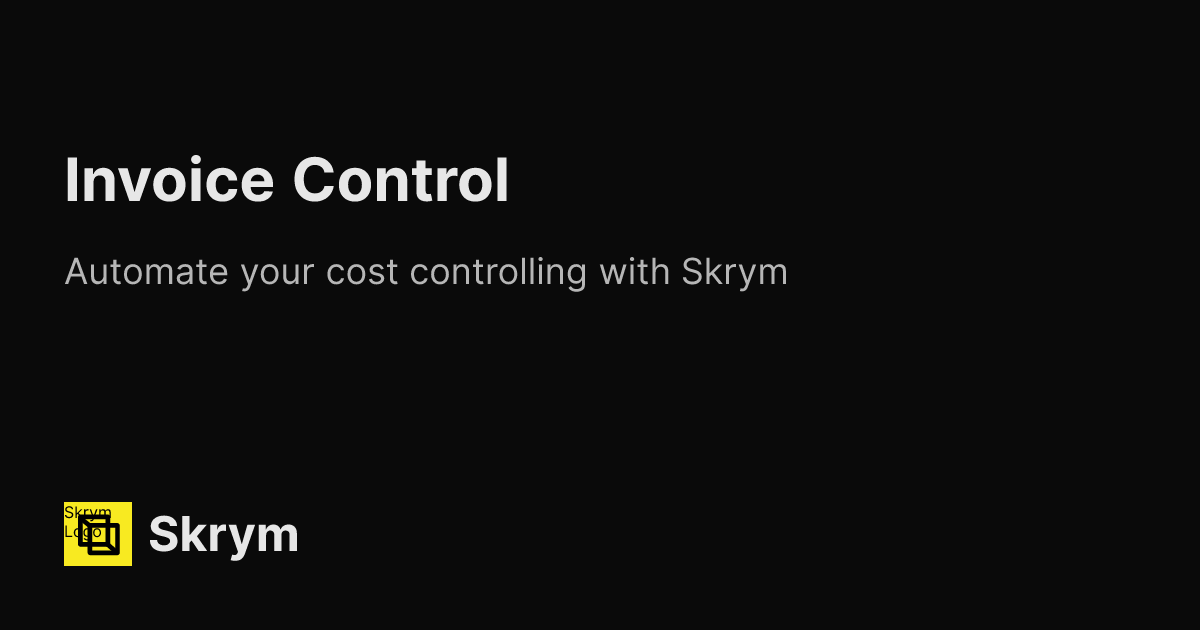 Invoice Control | Skrym Docs