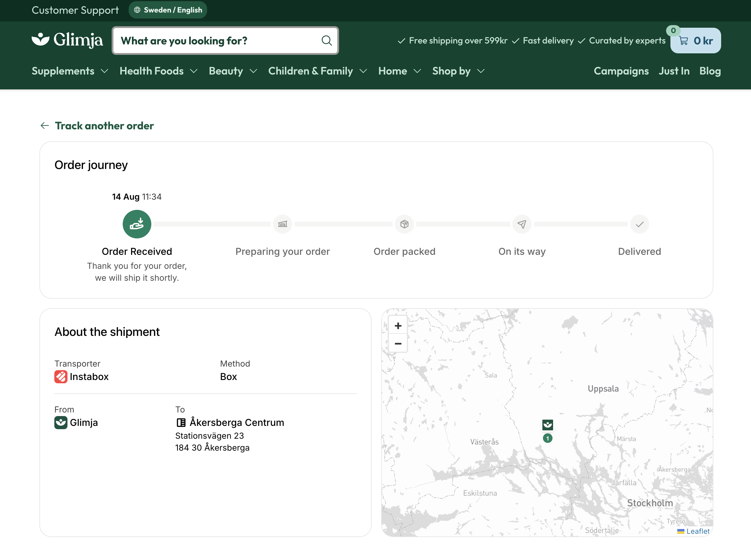 Using checkout data in tracking widget