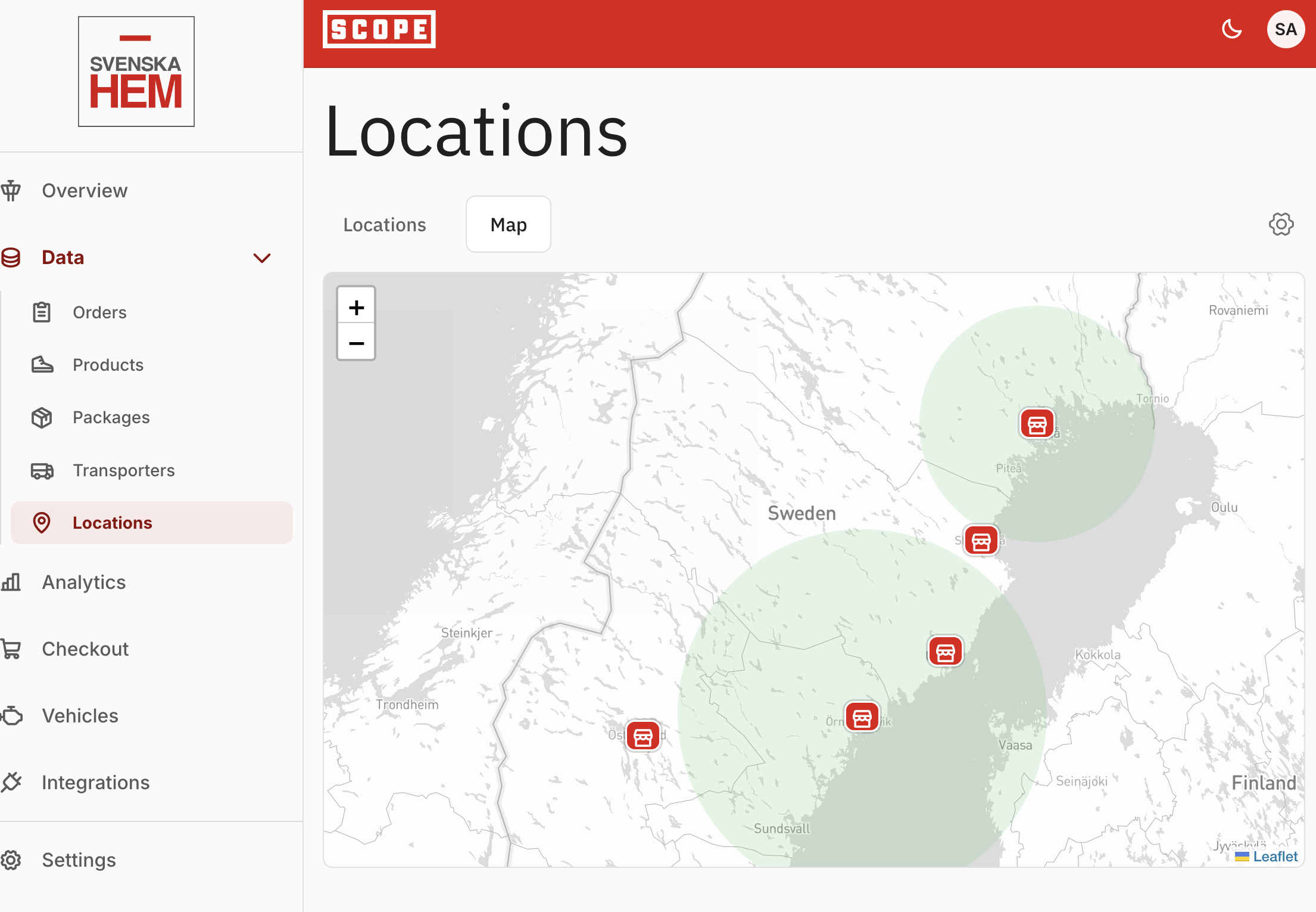 Using store method distance based on radius