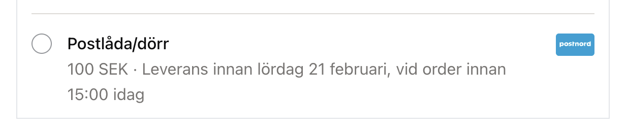 Kustom delivery time example (date latest + cutoff)